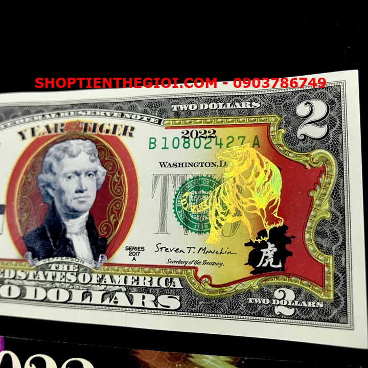 Tiền 2 USD Hình Con Cọp Mạ Vàng 2022 - SP005372